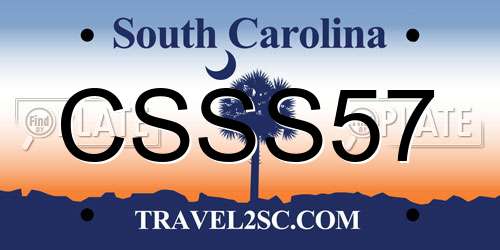 CSSS57 South Carolina License Plate
