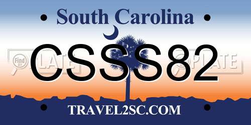 CSSS82 South Carolina License Plate