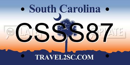 CSSS87 South Carolina License Plate