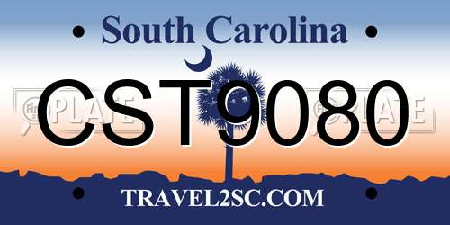 CST9080 South Carolina License Plate