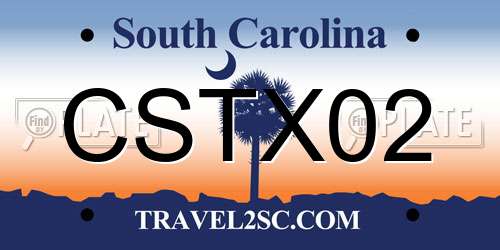 CSTX02 South Carolina License Plate