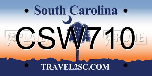 CSW710 South Carolina License Plate