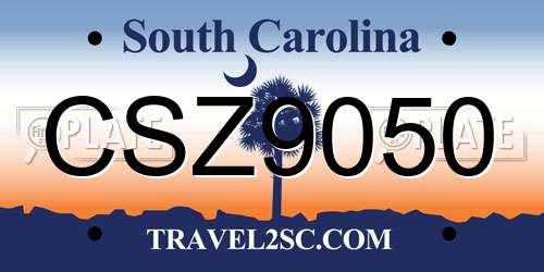 CSZ9050 South Carolina License Plate
