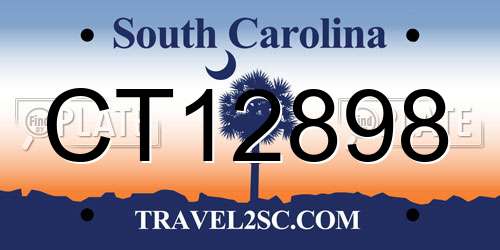 CT12898 South Carolina License Plate