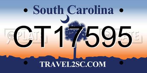 CT17595 South Carolina License Plate