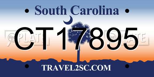 CT17895 South Carolina License Plate
