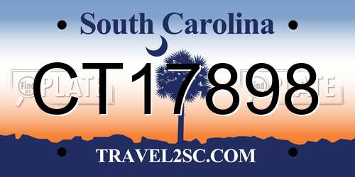 CT17898 South Carolina License Plate