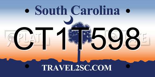 CT1T598 South Carolina License Plate