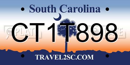 CT1T898 South Carolina License Plate