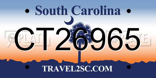 CT26965 South Carolina License Plate
