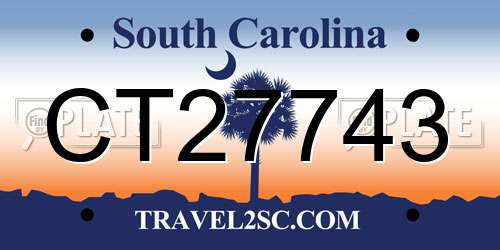 CT27743 South Carolina License Plate