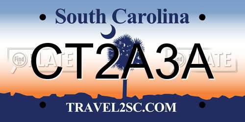 CT2A3A South Carolina License Plate