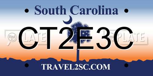 CT2E3C South Carolina License Plate