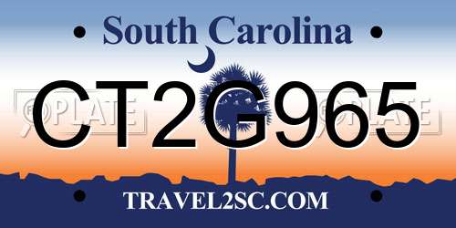 CT2G965 South Carolina License Plate
