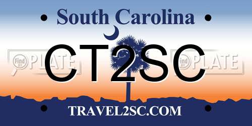 CT2SC South Carolina License Plate
