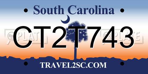 CT2T743 South Carolina License Plate