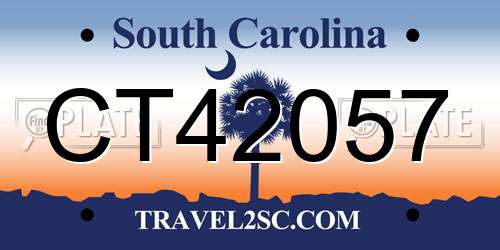 CT42057 South Carolina License Plate