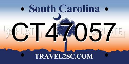 CT47057 South Carolina License Plate