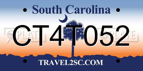 CT4T052 South Carolina License Plate