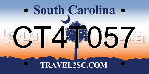 CT4T057 South Carolina License Plate