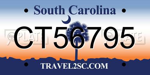 CT56795 South Carolina License Plate