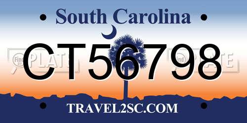 CT56798 South Carolina License Plate