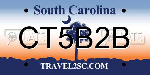 CT5B2B South Carolina License Plate