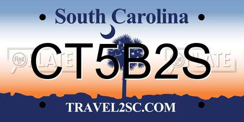 CT5B2S South Carolina License Plate
