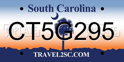 CT5G295 South Carolina License Plate