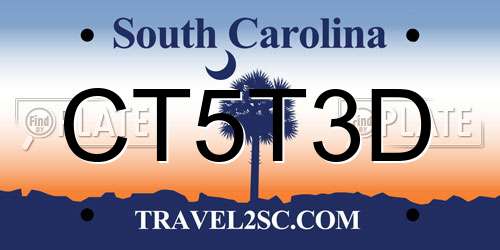 CT5T3D South Carolina License Plate