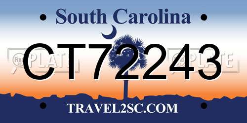 CT72243 South Carolina License Plate