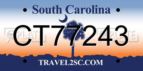 CT77243 South Carolina License Plate