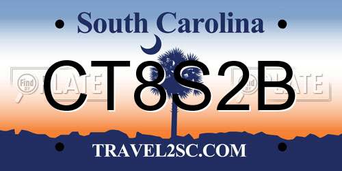 CT8S2B South Carolina License Plate