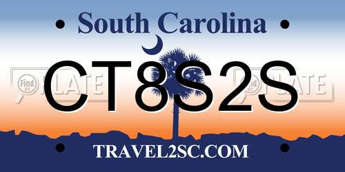 CT8S2S South Carolina License Plate