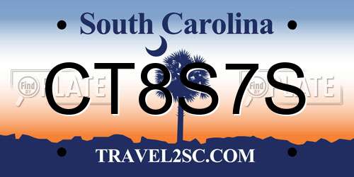 CT8S7S South Carolina License Plate