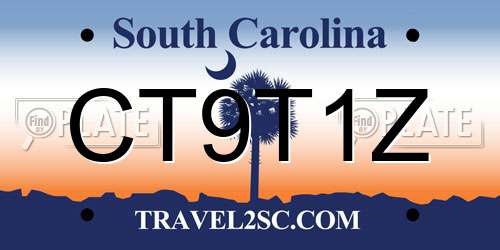 CT9T1Z South Carolina License Plate