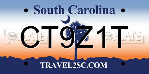 CT9Z1T South Carolina License Plate