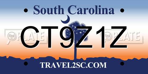 CT9Z1Z South Carolina License Plate