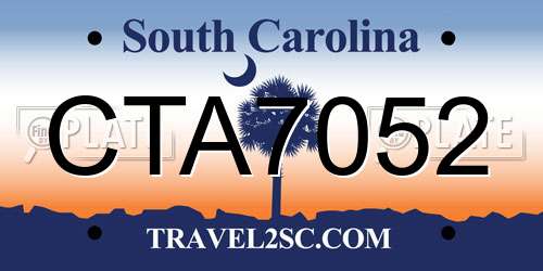 CTA7052 South Carolina License Plate
