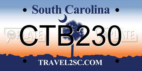 CTB230 South Carolina License Plate