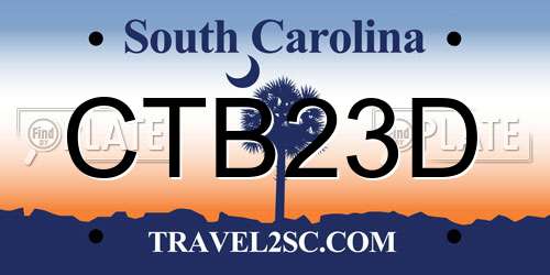 CTB23D South Carolina License Plate