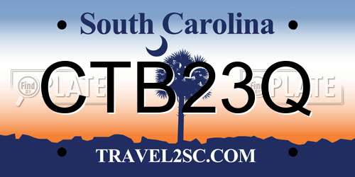 CTB23Q South Carolina License Plate