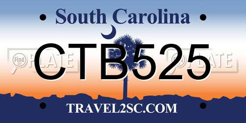 CTB525 South Carolina License Plate