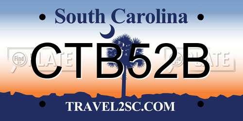 CTB52B South Carolina License Plate
