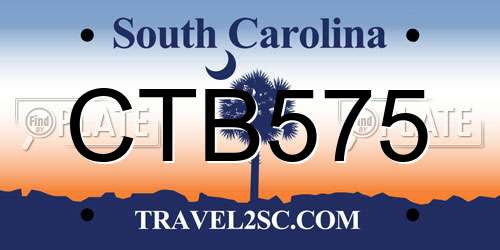 CTB575 South Carolina License Plate