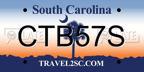 CTB57S South Carolina License Plate