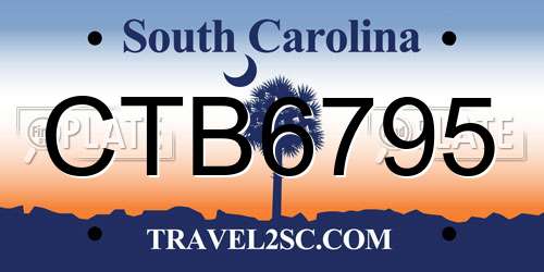 CTB6795 South Carolina License Plate
