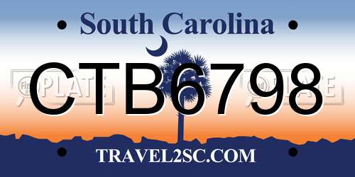 CTB6798 South Carolina License Plate