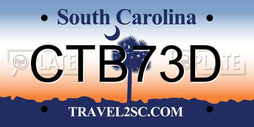 CTB73D South Carolina License Plate