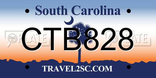 CTB828 South Carolina License Plate